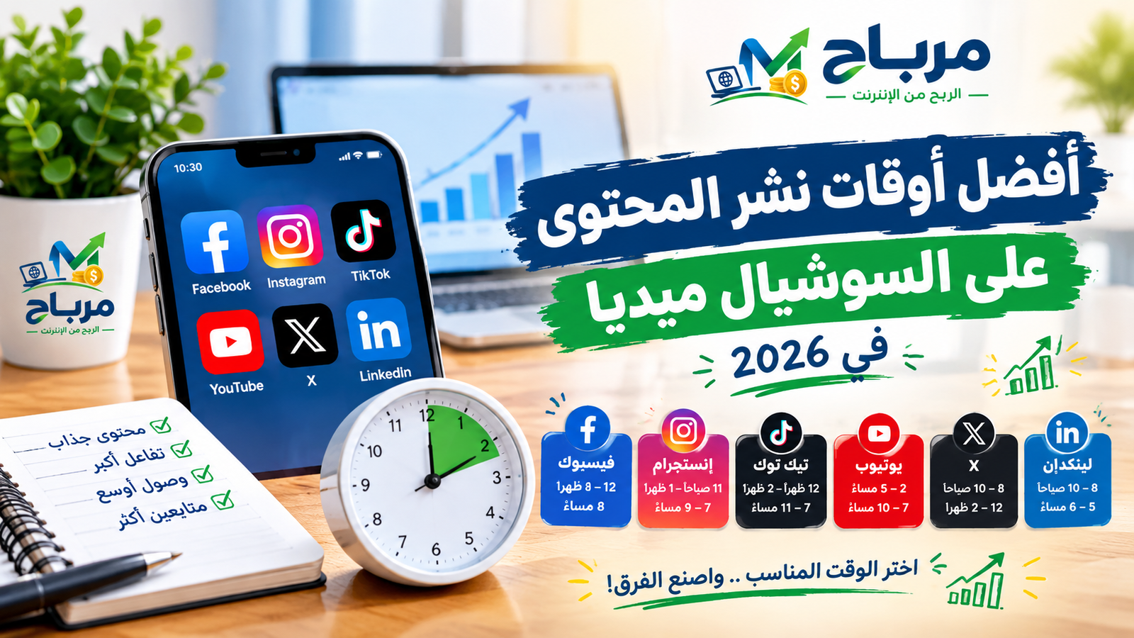 أفضل أوقات نشر المحتوى