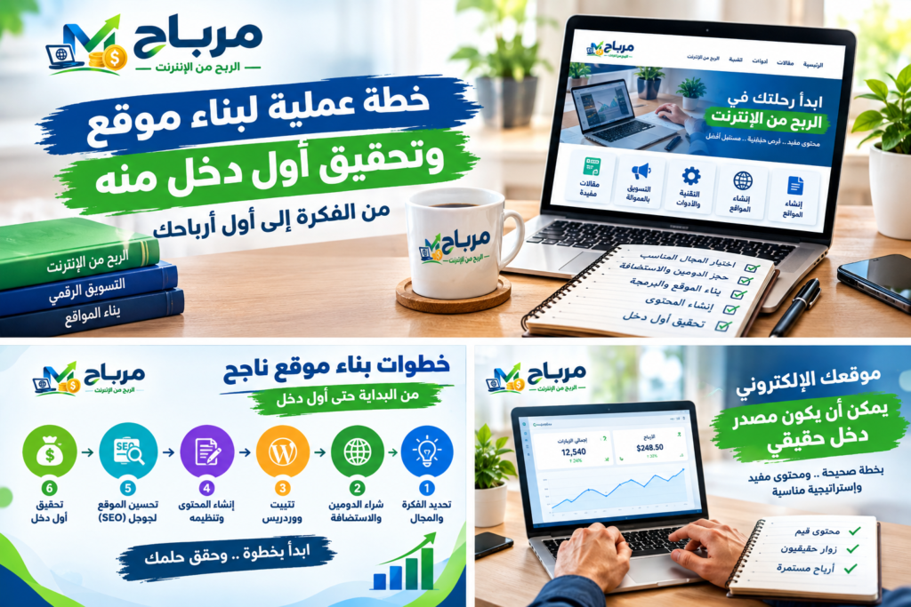 خطة عملية لبناء موقع وتحقيق أول دخل منه