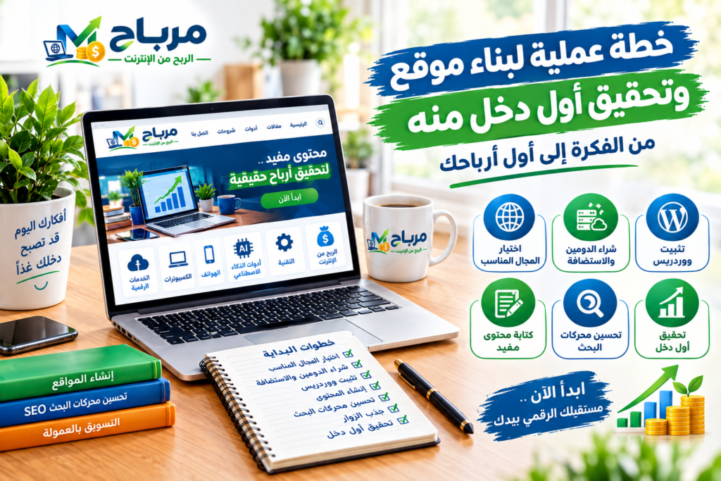 خطة عملية لبناء موقع وتحقيق أول دخل منه
