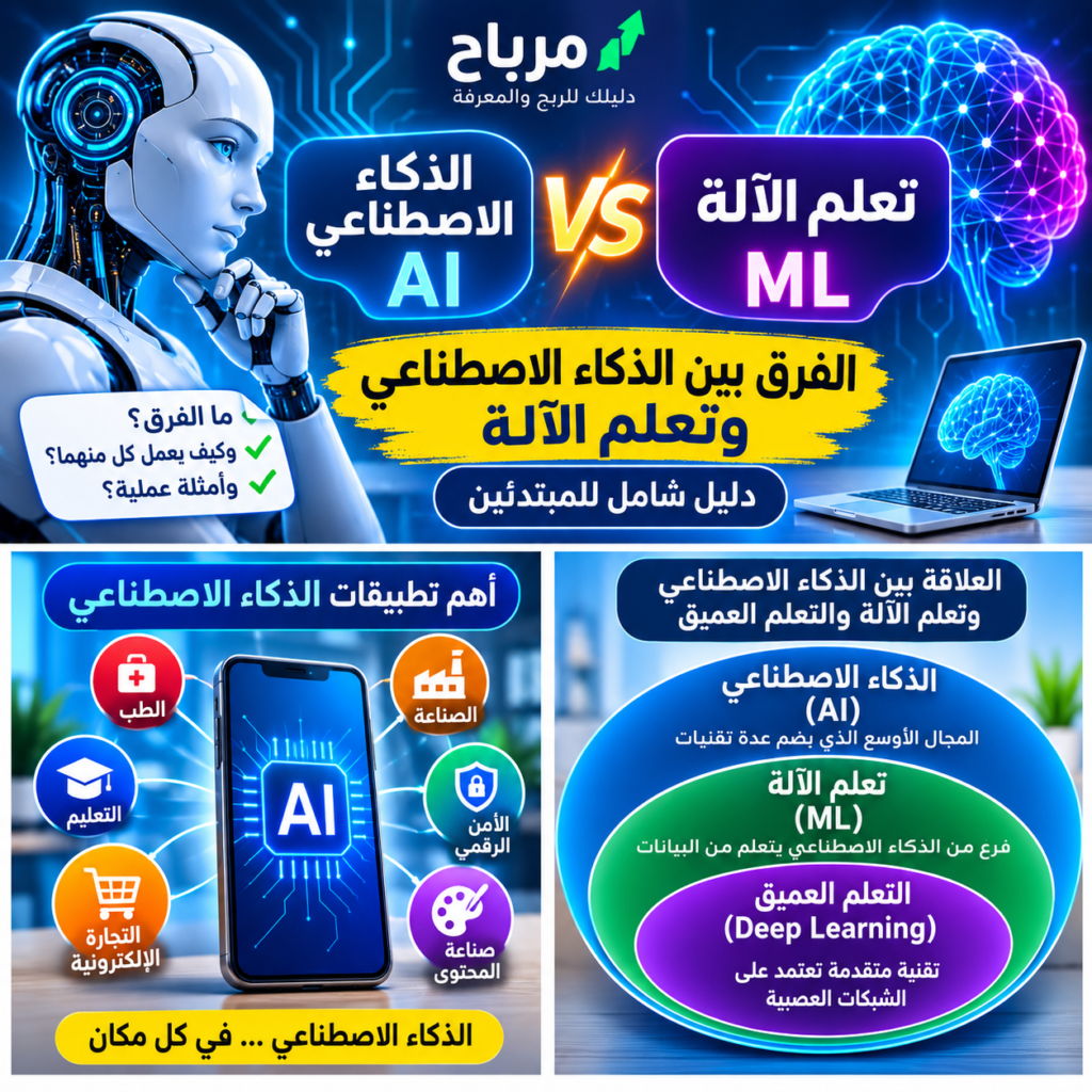 الفرق بين الذكاء الاصطناعي وتعلم الآلة